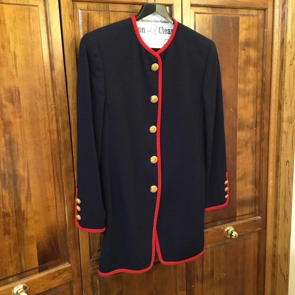 Gorgeous collarless blazer by Ellen Tracy, size 4P, wool. Faux split cuffs - Picture 1 of 5